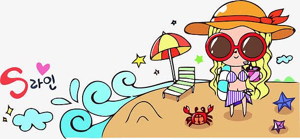 夏天沙滩海浪波浪螃蟹