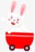 白色兔子红色车儿童节