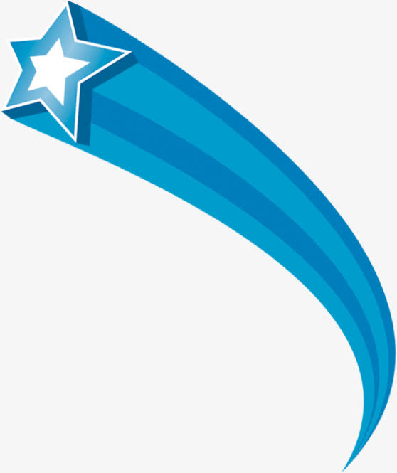 向上立体蓝色五角星彩带