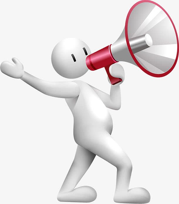 3d喊喇叭小人促销海报素材