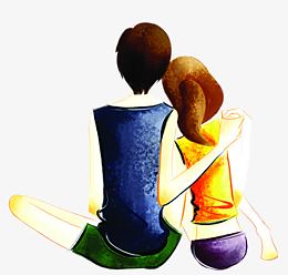 男女拥抱背影素材