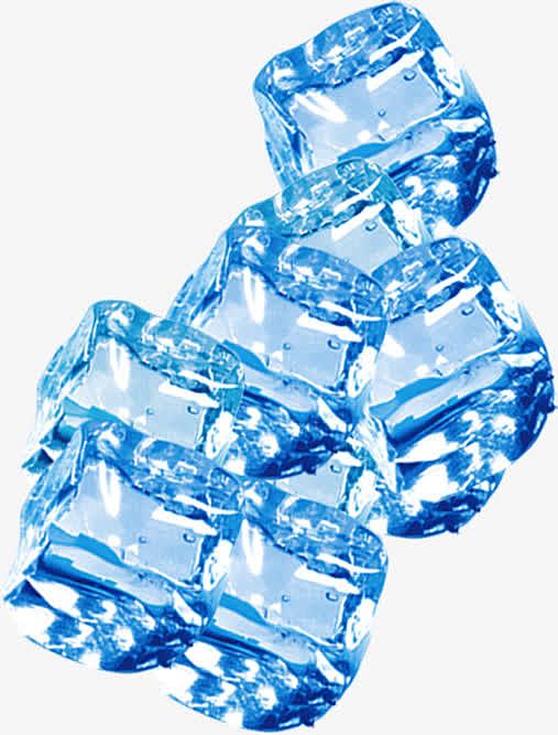 夏季蓝色透明冰块素材