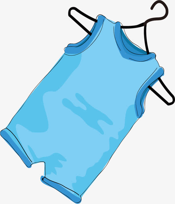 蓝色背心卡通素材