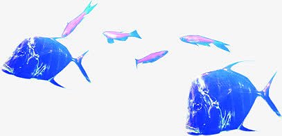深海蓝色粉色海鱼素材