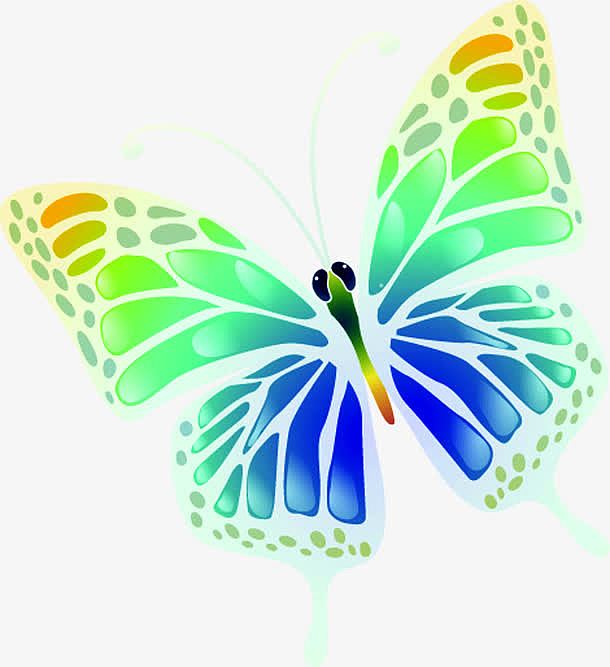 绿色卡通蝴蝶