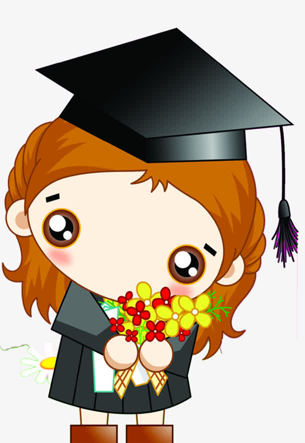 学士帽毕业女孩