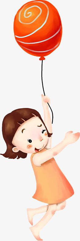 卡通橙色螺旋花纹气球