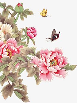 水墨画蝶恋花七夕