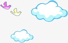 天空鸟儿白云简笔画