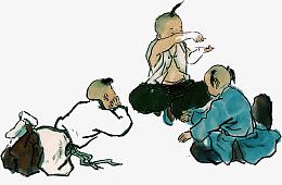 水墨画儿童嬉戏