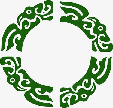 绿色镂空复古龙纹端午