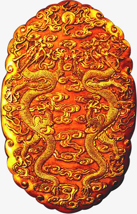二龙戏珠龙图案金牌