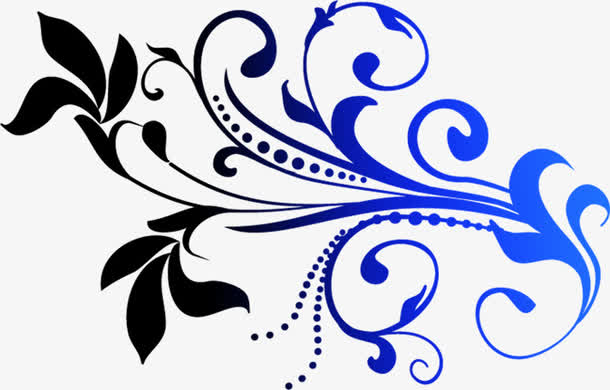 蓝色中国风装饰花纹图案