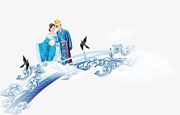 鹊桥相会卡通图片