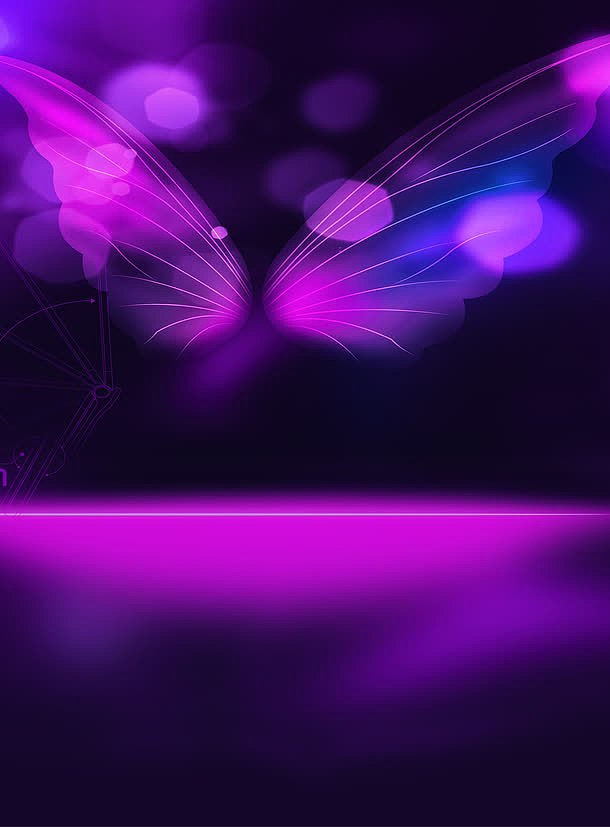 紫蓝蝴蝶科技光