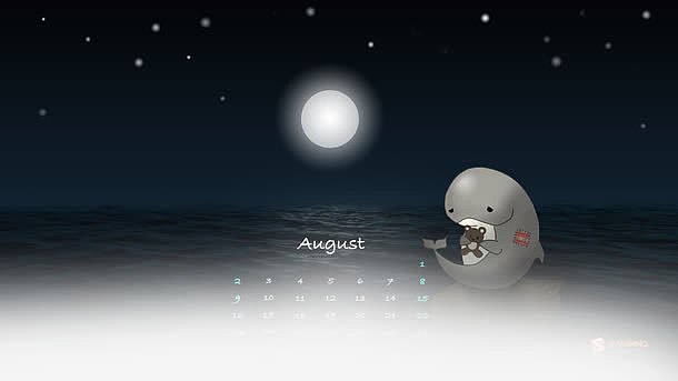 月亮鲸鱼大海海报背景七夕情人节