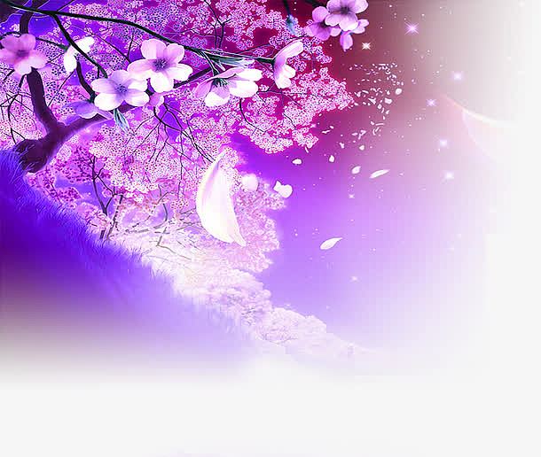 梦幻紫色花海海报背景七夕情人节免抠素材免费下载 觅元素51yuansu Com