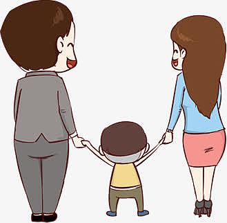 简笔画一家人png卡通三口之家aipng有儿子的漂亮家庭人物设计png春节