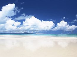 海滩蓝天海报背景七夕情人节