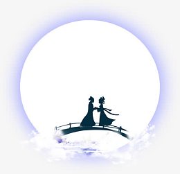 月下鹊桥会海报背景七夕情人节
