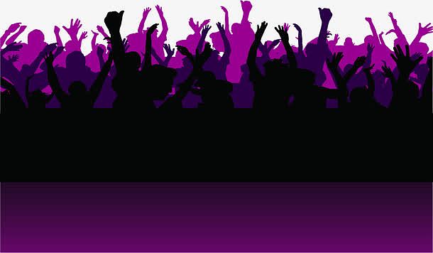 紫色狂欢人群海报背景七夕情人节