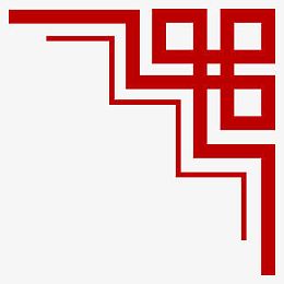 红色方格中国古风边框素材