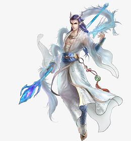 拿长枪的龙族美男古风手绘