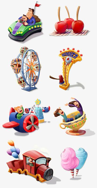卡通游乐设施素材_卡通游乐设施图片元素-觅元素