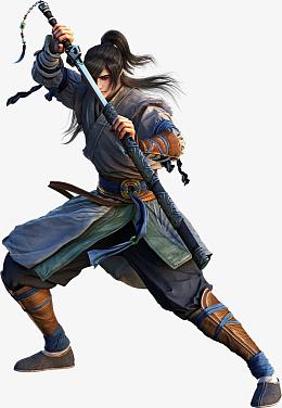 拔剑的侠客古风手绘