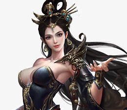 黑衣美女古风手绘海报背景