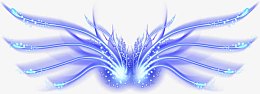 蓝色展开羽翼光线光效海报背景