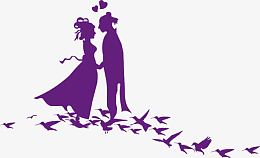 鹊桥相会牛郎织女紫色背景