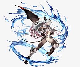 卡通蓝色火焰女恶魔