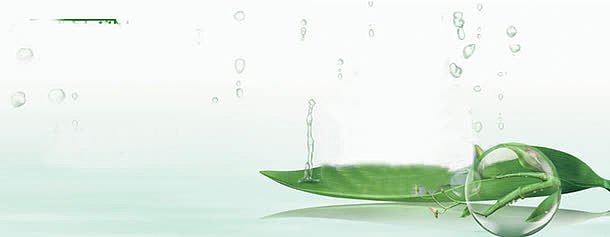 水滴绿叶素材