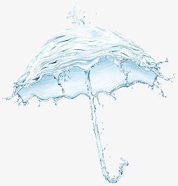 伞形清澈水柱