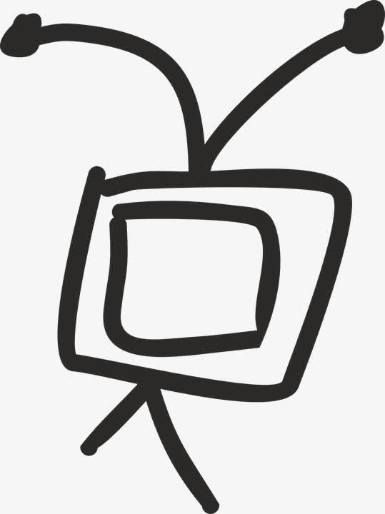 黑色简笔画电视