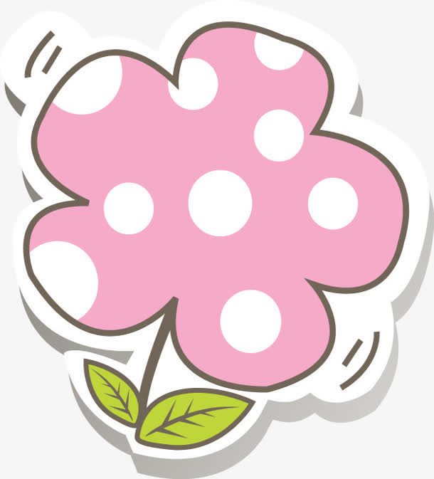 卡通粉色斑点小花