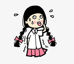 出汗卡通小女孩