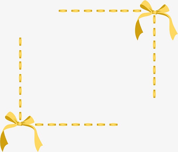 黄色蝴蝶结边框素材