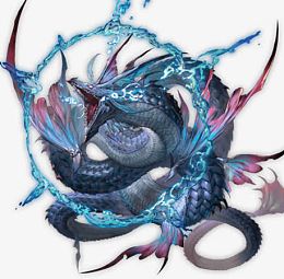 青色蛟龙古风手绘