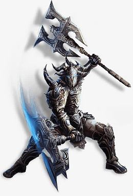 3d游戏挥着巨斧的战士