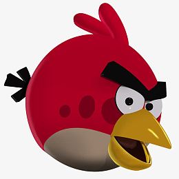 卡通红色奋斗的小鸟