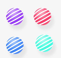 飘舞紫红蓝绿圆球