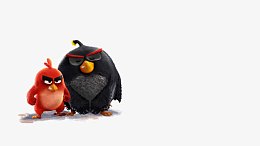 愤怒的小鸟红色黑色卡通
