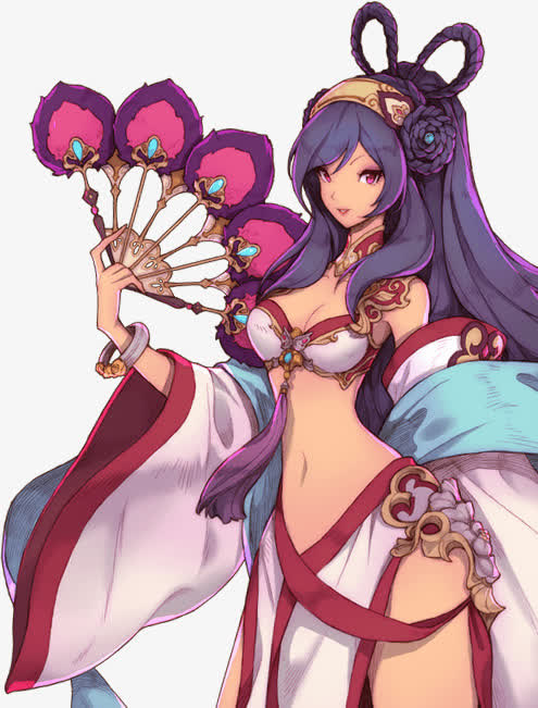 紫色长发游戏女孩