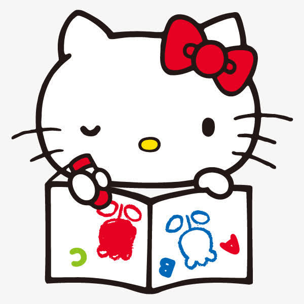 翻书的凯蒂猫卡通