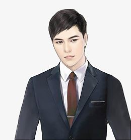 黑色西装领带帅哥
