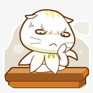 卡通思考小猫