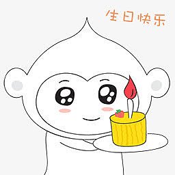 简笔画猴子生日快乐