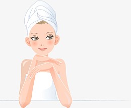 做美容的女人手绘